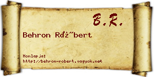 Behron Róbert névjegykártya