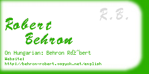 robert behron business card